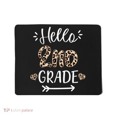Hello 2nd Grade Cute Leopard Heart Mousepad