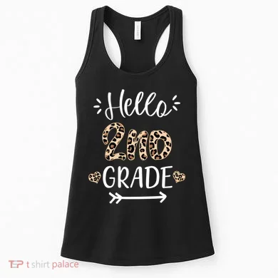 Hello 2nd Grade Cute Leopard Heart Women's Tank Top