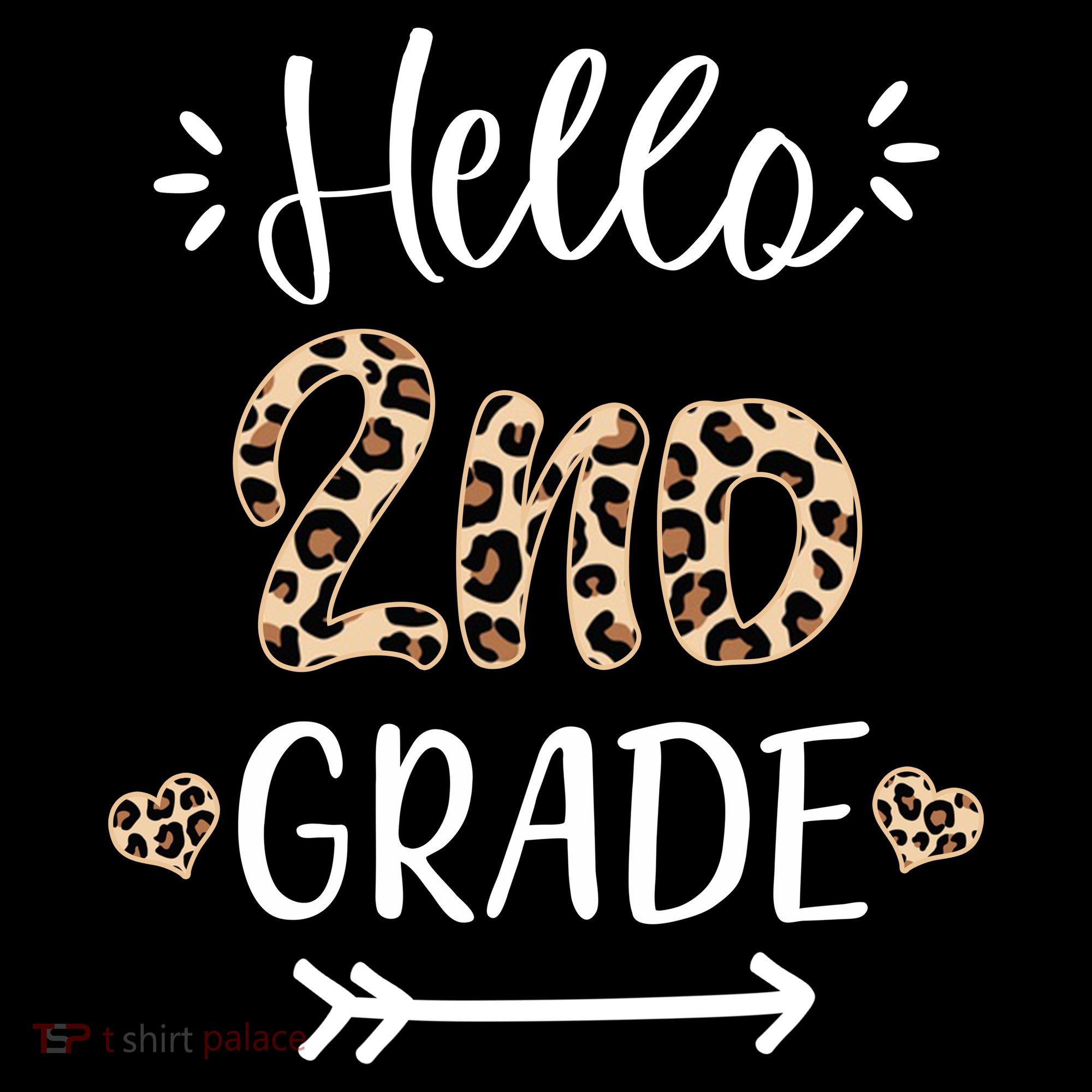 Hello 2nd Grade Cute Leopard Heart Baby Bodysuit