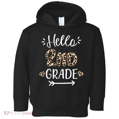 Hello 2nd Grade Cute Leopard Heart Toddler Hoodie