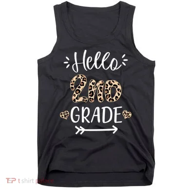 Hello 2nd Grade Cute Leopard Heart Tank Top