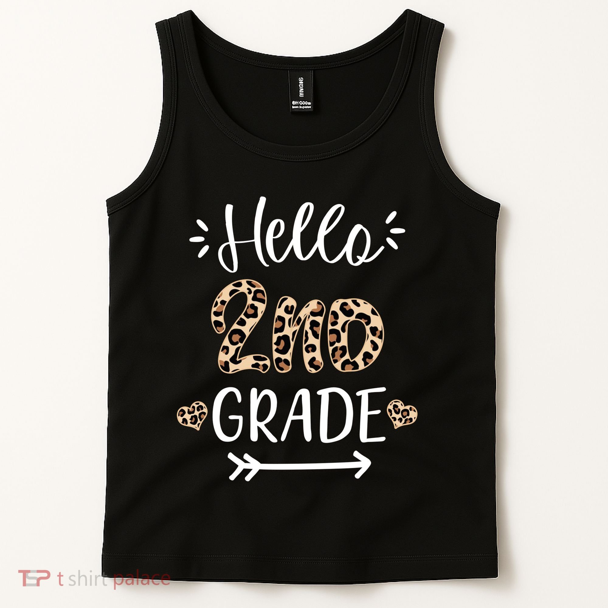 Hello 2nd Grade Cute Leopard Heart Tank Top