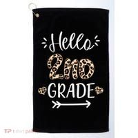 Hello 2nd Grade Cute Leopard Heart Golf Towel thumb 0