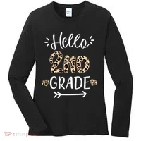 Hello 2nd Grade Cute Leopard Heart Women's Long Sleeve Shirt thumb 0