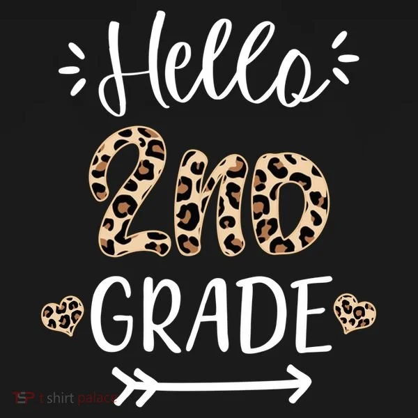 Hello 2nd Grade Cute Leopard Heart Women's Long Sleeve Shirt
