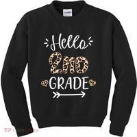 Hello 2nd Grade Cute Leopard Heart Kids Sweatshirt thumb 0
