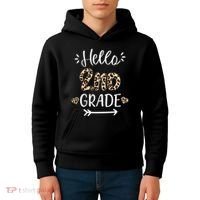 Hello 2nd Grade Cute Leopard Heart Kids Hoodie thumb 4
