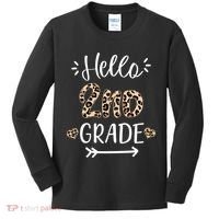 Hello 2nd Grade Cute Leopard Heart Kids Long Sleeve Shirt thumb 0