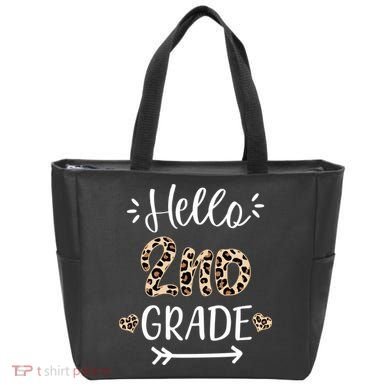 Hello 2nd Grade Cute Leopard Heart Tote Bag