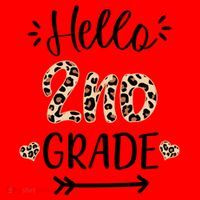 Hello 2nd Grade Cute Leopard Heart Santa Hat thumb 1