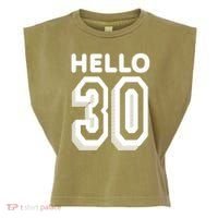 Hello 30 Funny 30th Birthday Garment-Dyed Women's Muscle Tee thumb 0