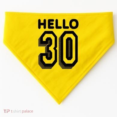 Hello 30 Funny 30th Birthday USA-Made Doggie Bandana