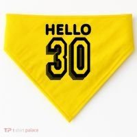 Hello 30 Funny 30th Birthday USA-Made Doggie Bandana thumb 0