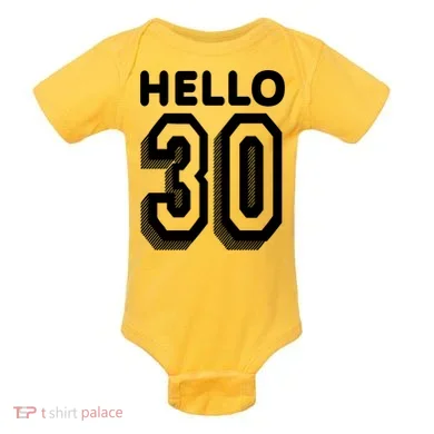 Hello 30 Funny 30th Birthday Baby Bodysuit