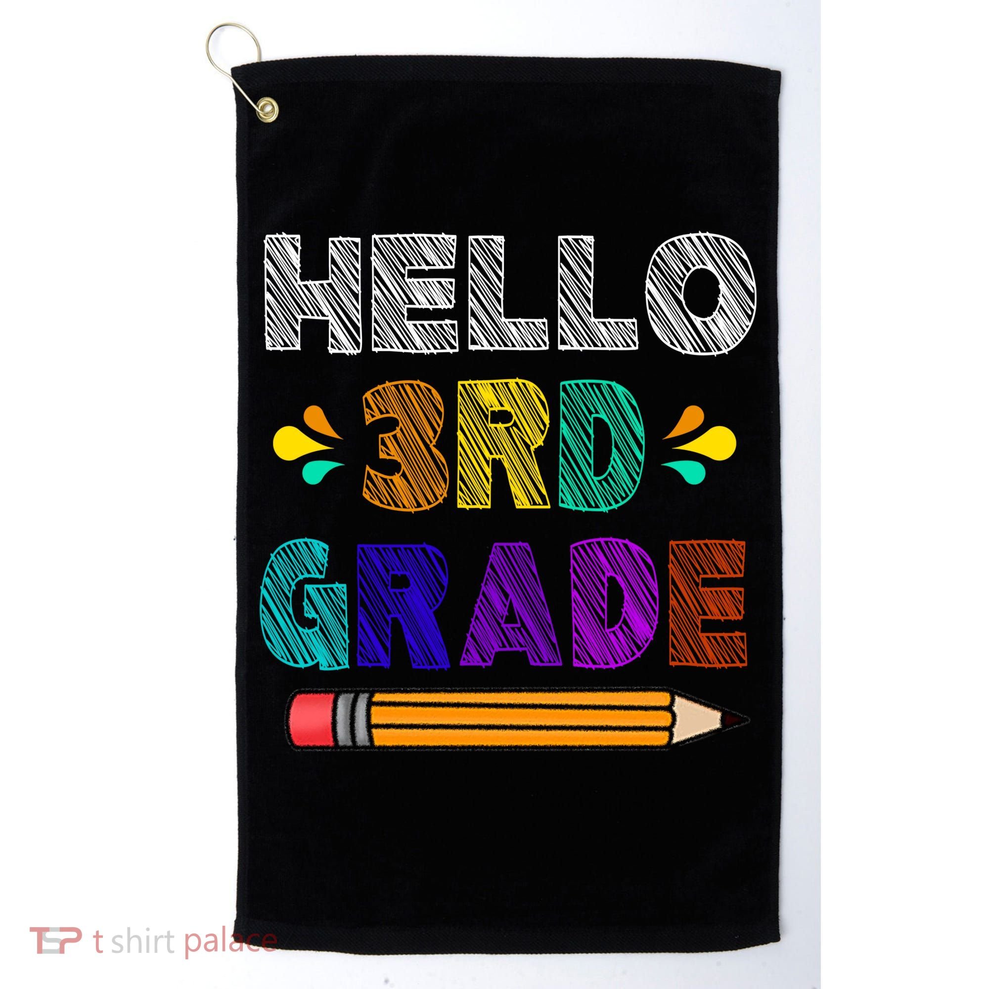 Hello 3rd Grade Golf Towel