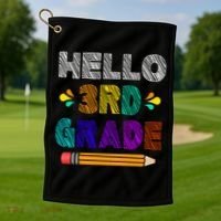 Hello 3rd Grade Golf Towel thumb 1