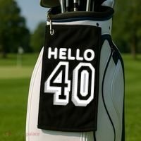 Hello 40 Funny 40th Birthday Golf Towel thumb 2