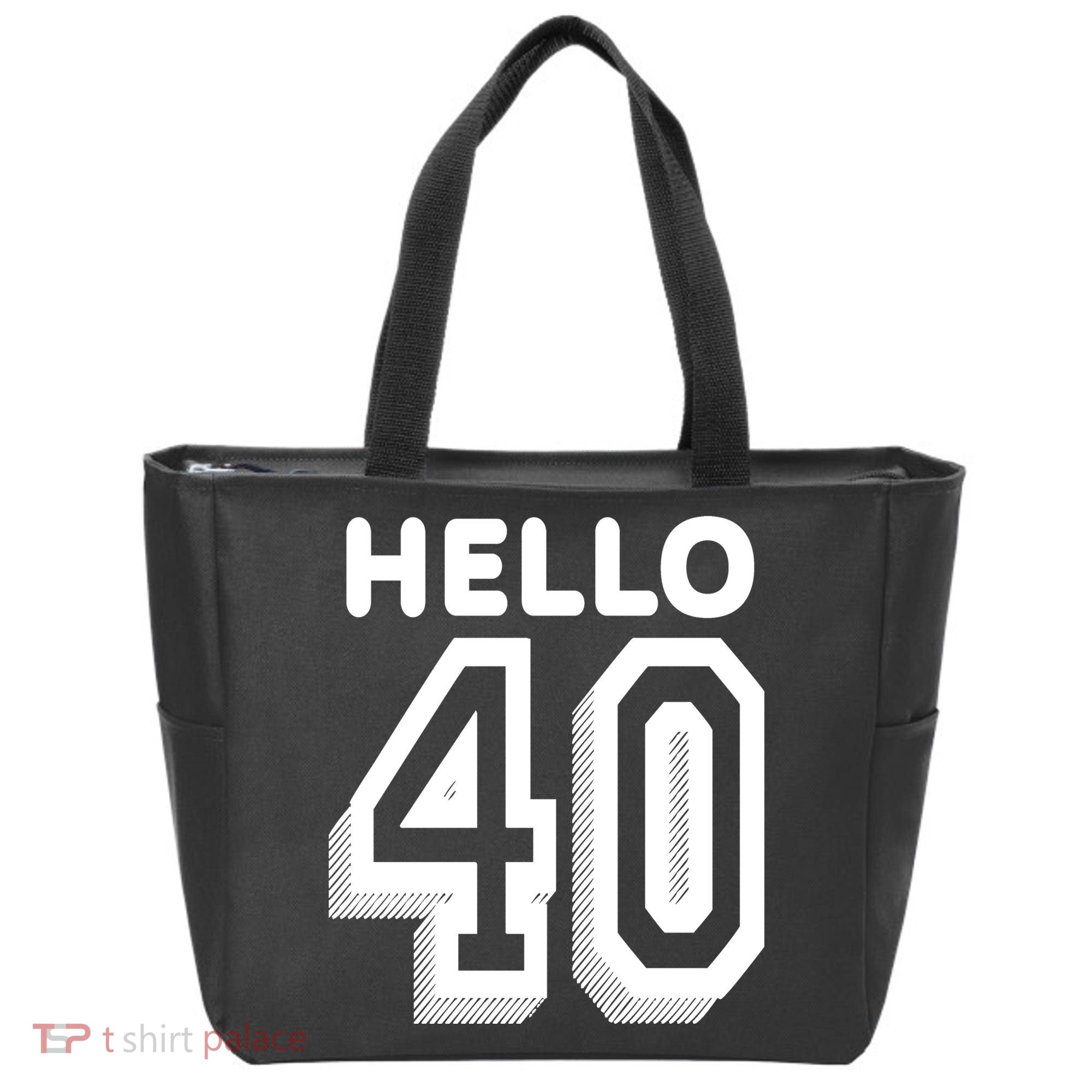 Hello 40 Funny 40th Birthday Tote Bag