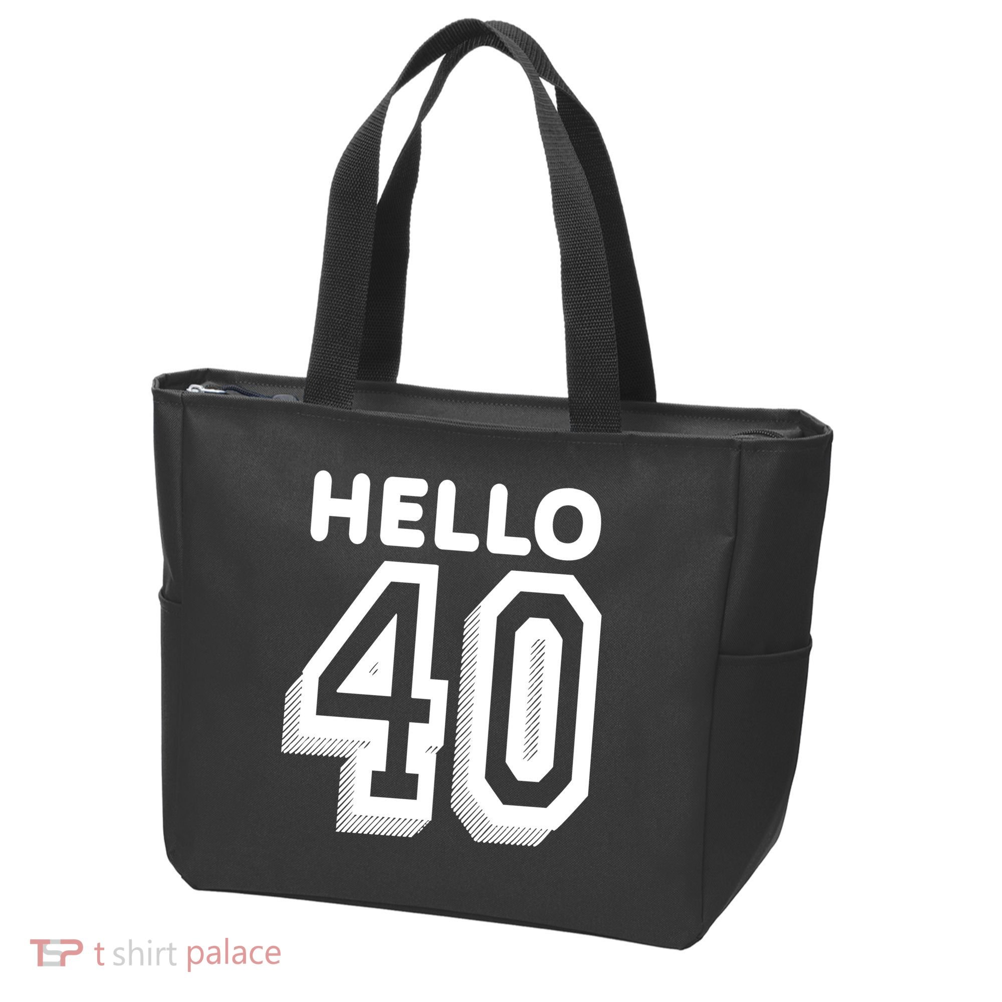 Hello 40 Funny 40th Birthday Tote Bag