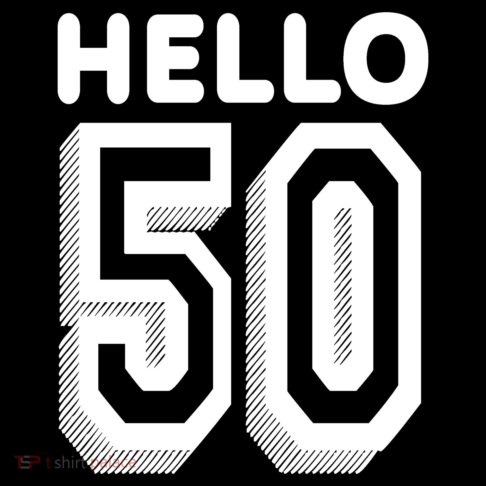 Hello 50 Funny 50th Birthday Stripe Pom Pom Beanie
