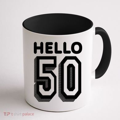 Hello 50 Funny 50th Birthday Coffee Mug back