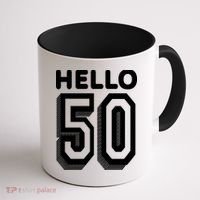 Hello 50 Funny 50th Birthday Coffee Mug thumb 1