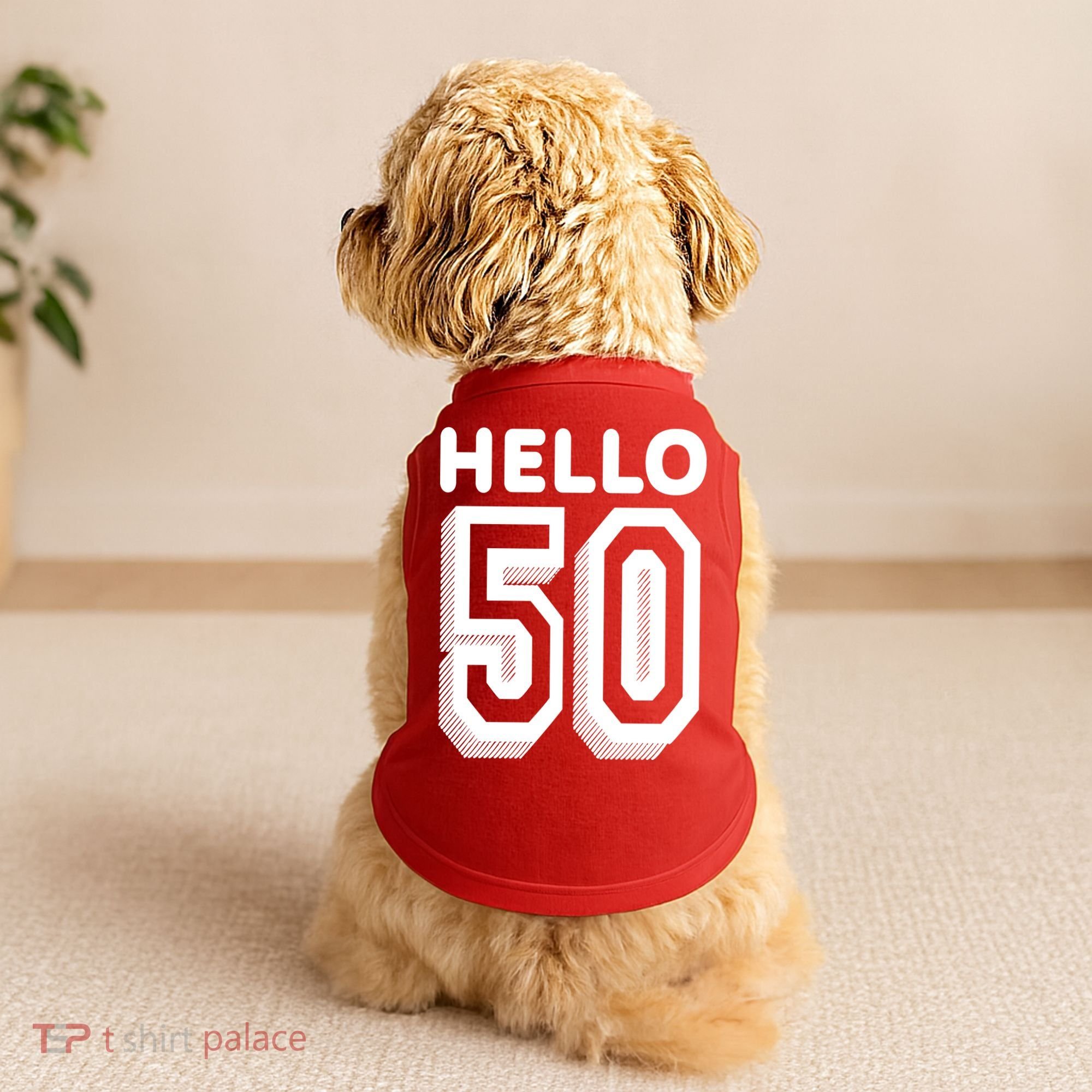 Hello 50 Funny 50th Birthday Doggie Tank