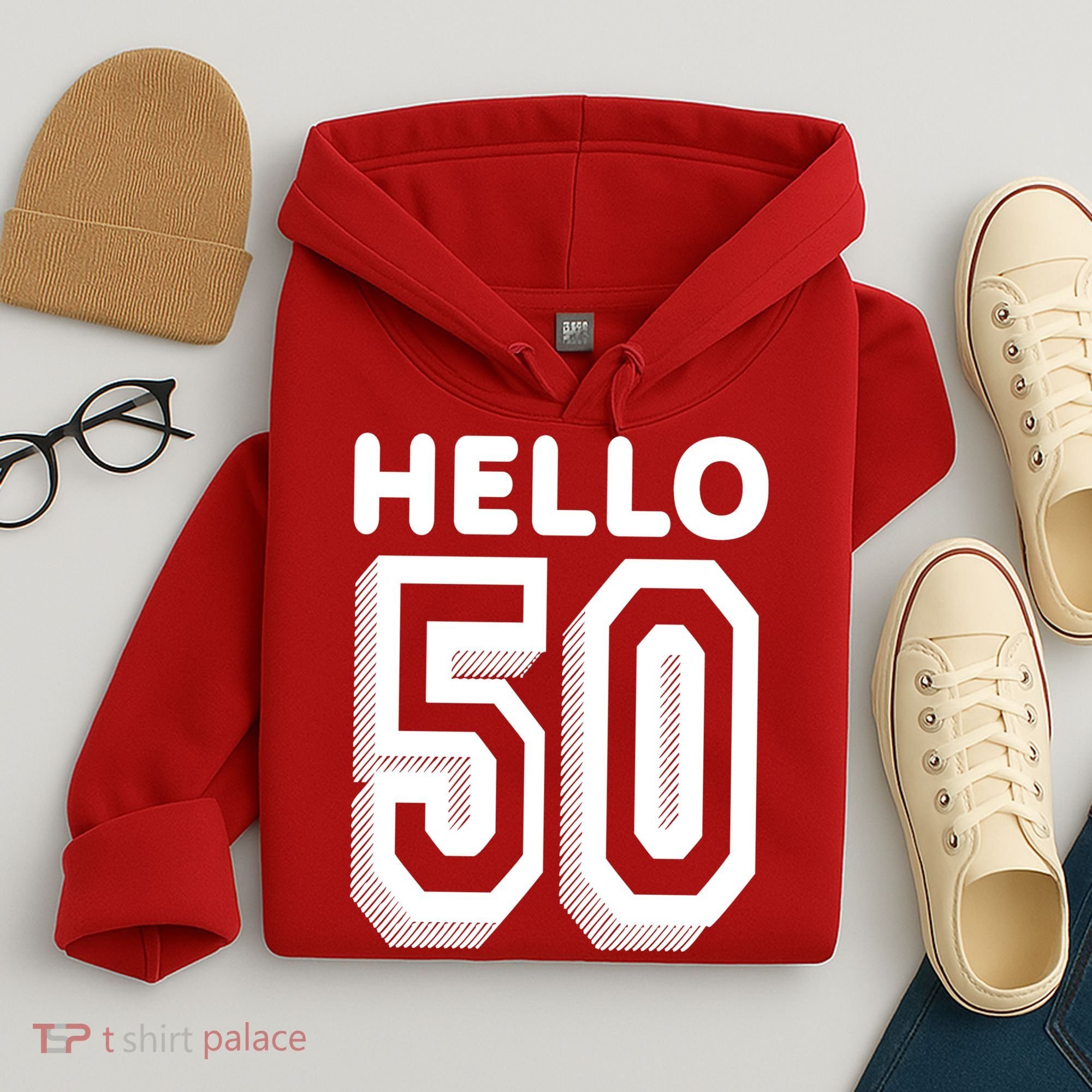 Hello 50 Funny 50th Birthday Hoodie