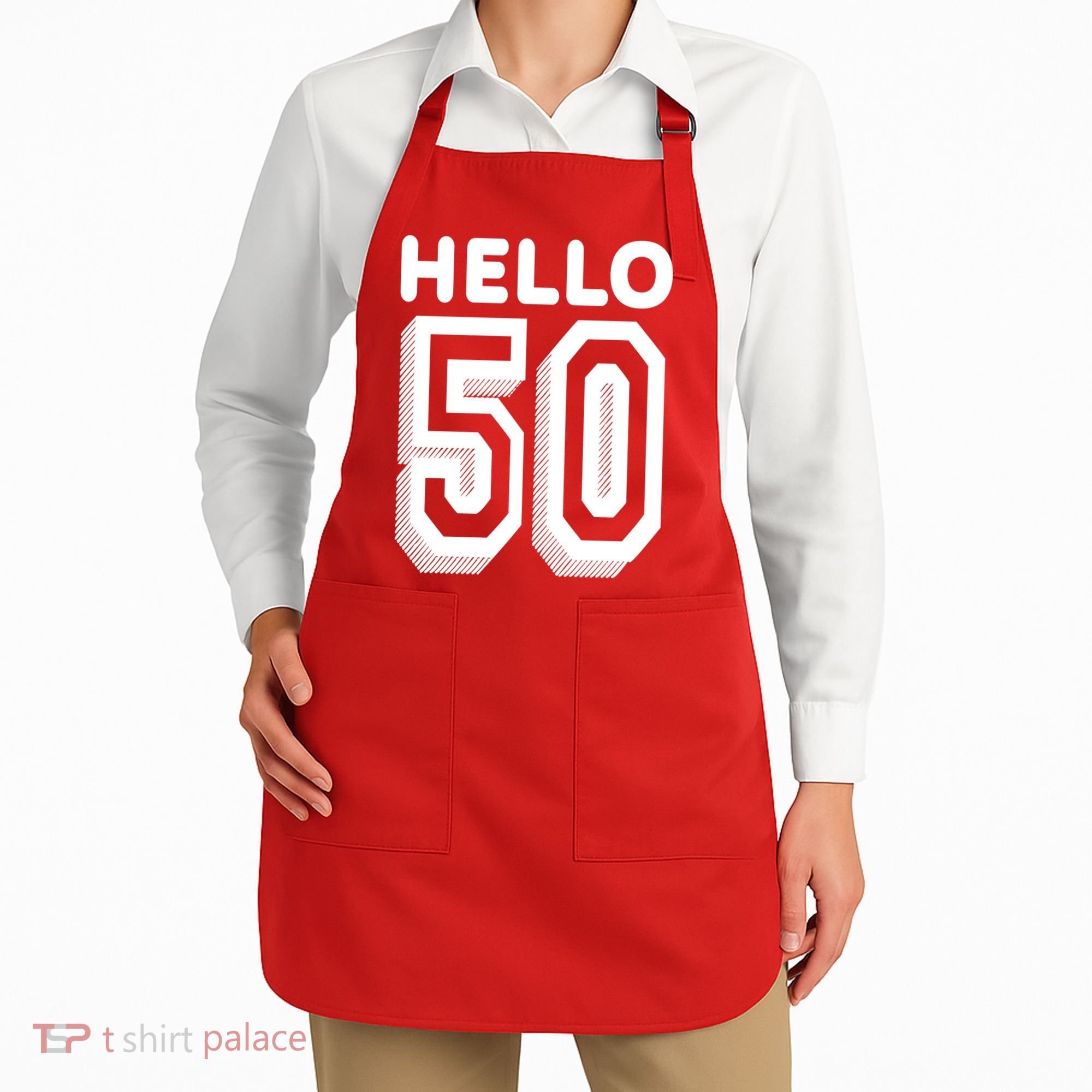 Hello 50 Funny 50th Birthday Apron