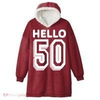 Hello 50 Funny 50th Birthday Hooded Wearable Blanket thumb 0