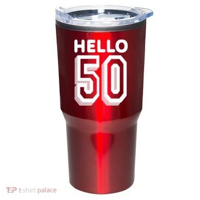 Hello 50 Funny 50th Birthday Tumbler