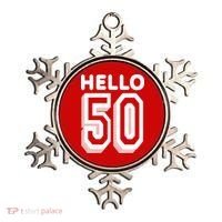 Hello 50 Funny 50th Birthday Ornament thumb 0