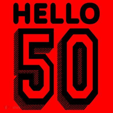 Hello 50 Funny 50th Birthday Santa Hat