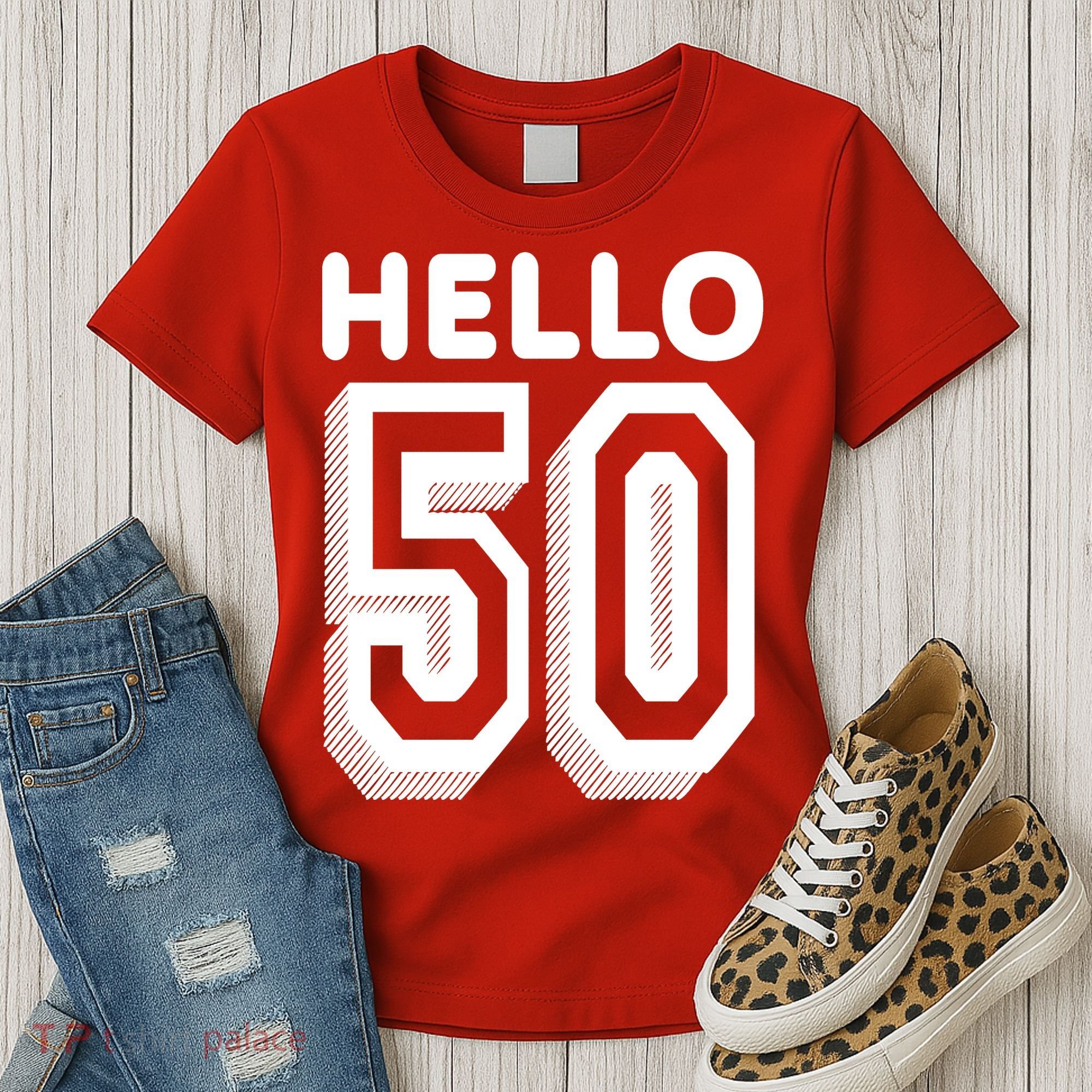 Hello 50 Funny 50th Birthday Women's T-Shirt