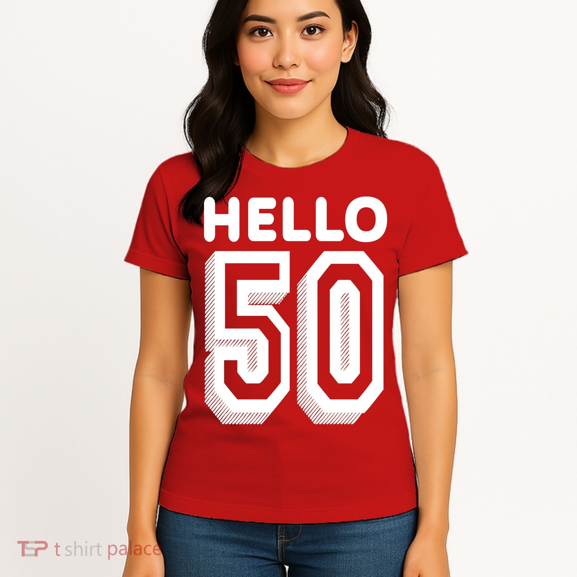 Hello 50 Funny 50th Birthday Women's T-Shirt