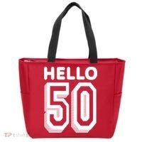 Hello 50 Funny 50th Birthday Tote Bag thumb 0