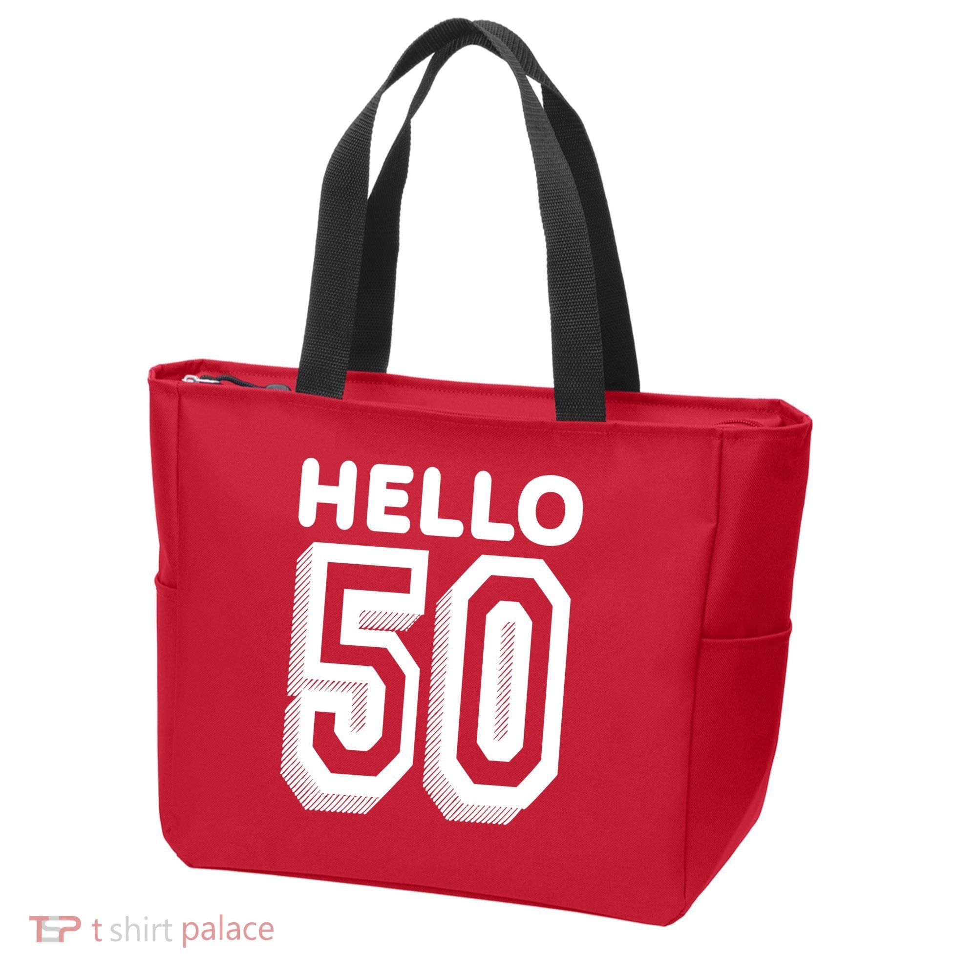 Hello 50 Funny 50th Birthday Tote Bag