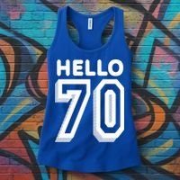 Hello 70 Funny 70th Birthday Women's Tank Top thumb 3