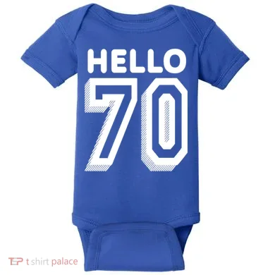 Hello 70 Funny 70th Birthday Baby Bodysuit