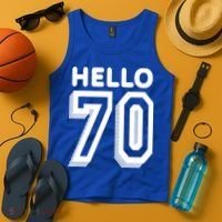 Hello 70 Funny 70th Birthday Tank Top thumb 4