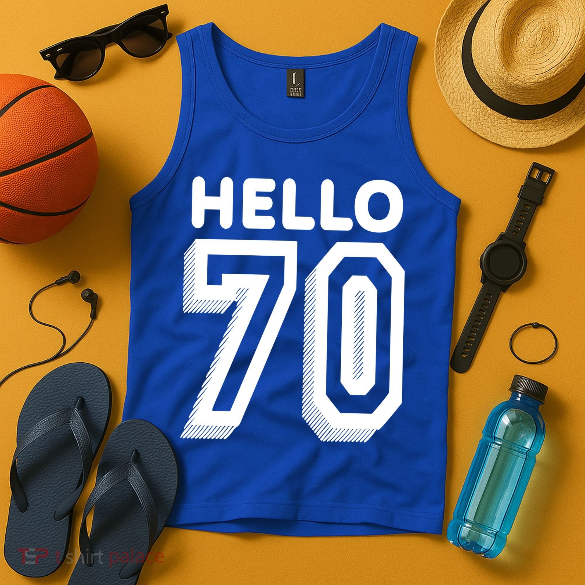 Hello 70 Funny 70th Birthday Tank Top