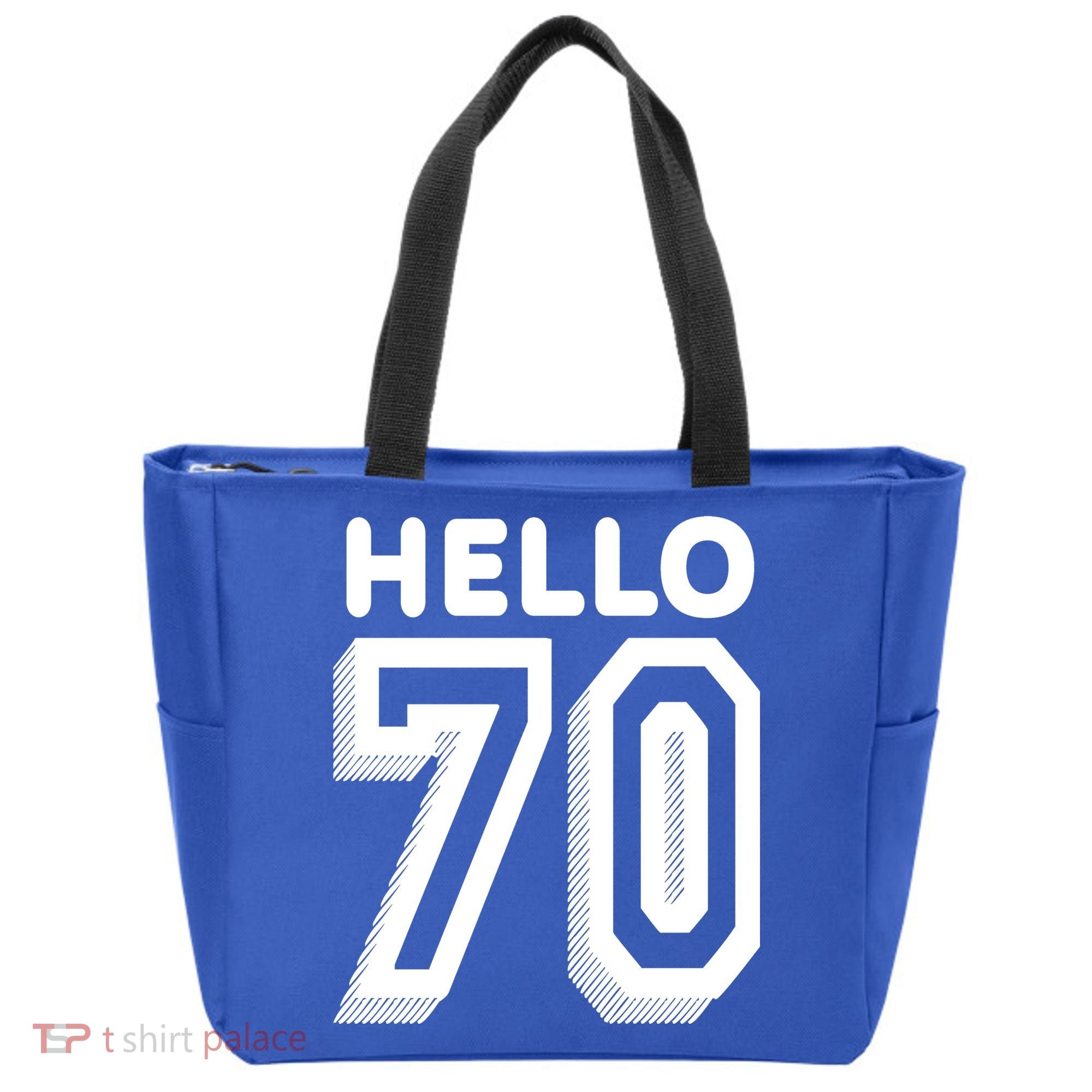 Hello 70 Funny 70th Birthday Tote Bag