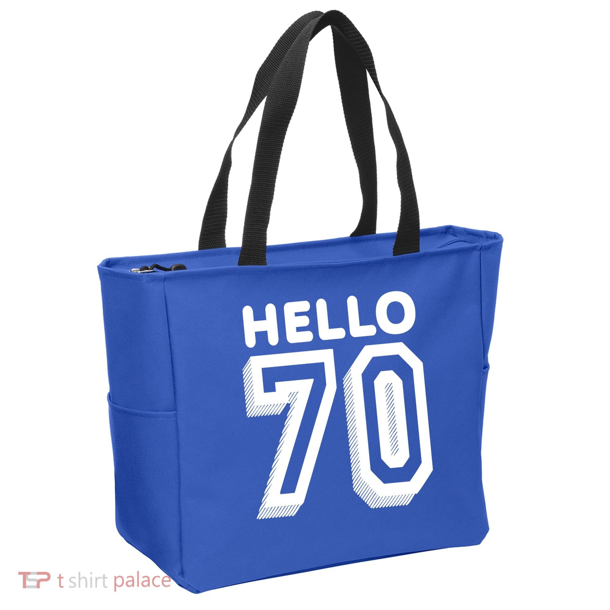 Hello 70 Funny 70th Birthday Tote Bag