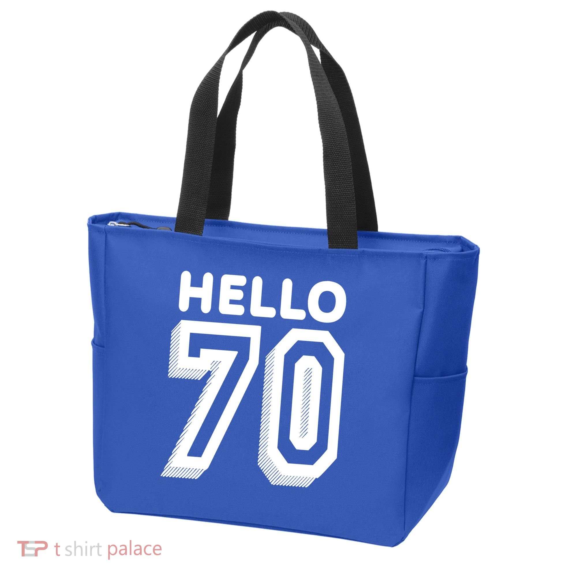 Hello 70 Funny 70th Birthday Tote Bag