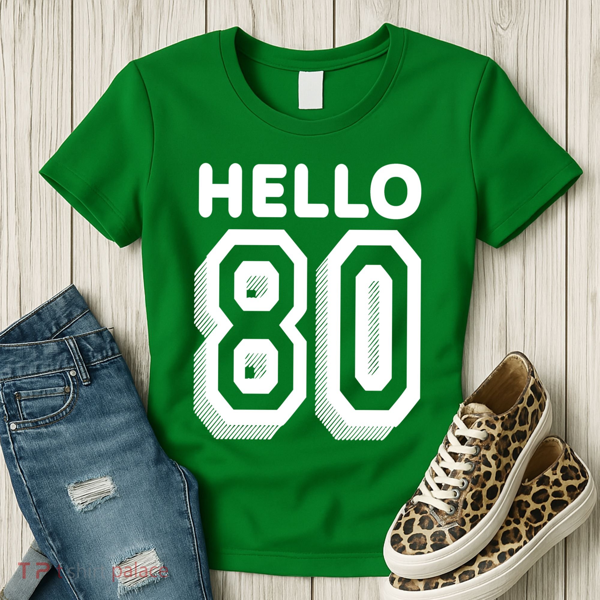 Hello 80 Funny 80th Birthday Women's T-Shirt