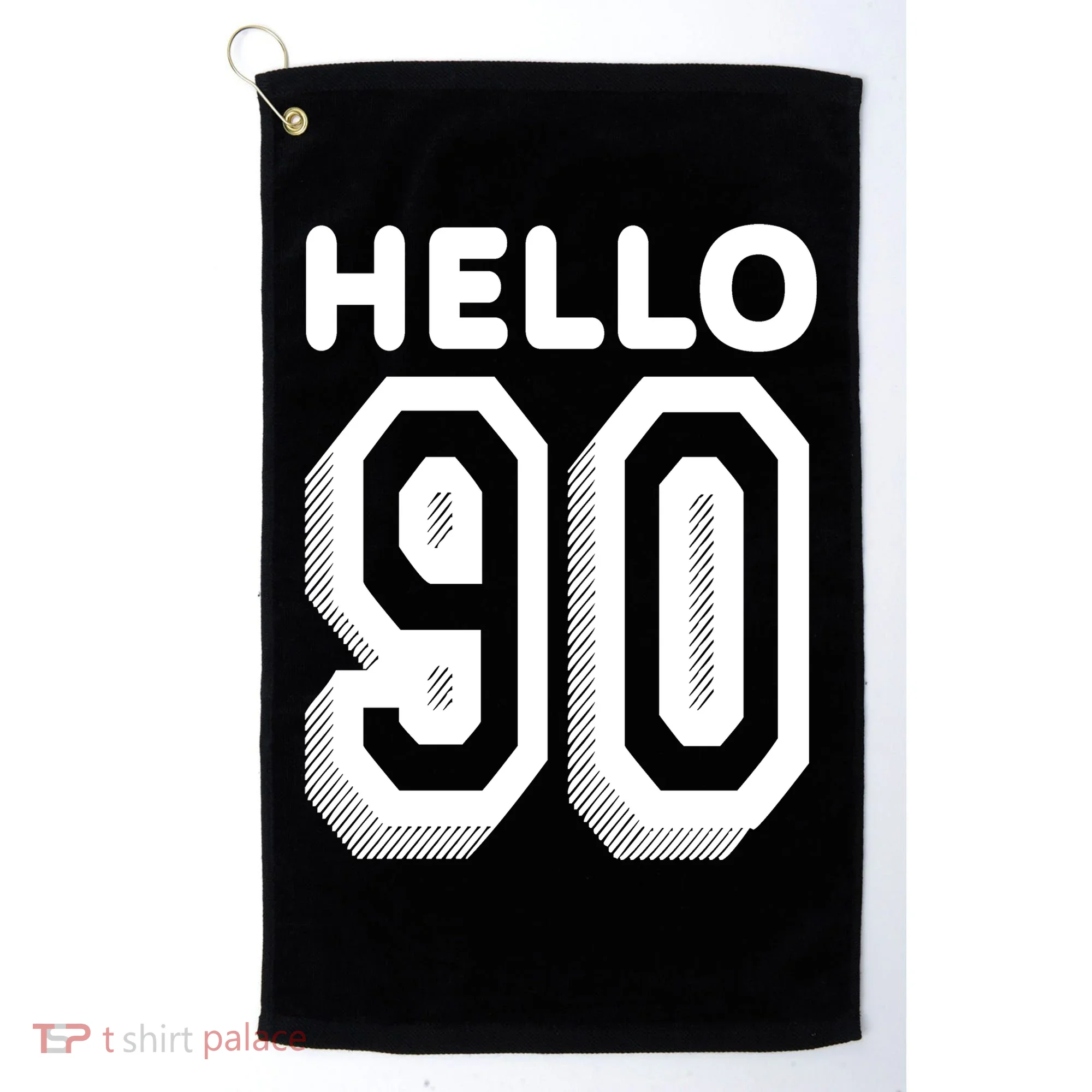 Hello 90 Funny 90th Birthday Golf Towel