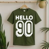 Hello 90 Funny 90th Birthday T-Shirt thumb 2