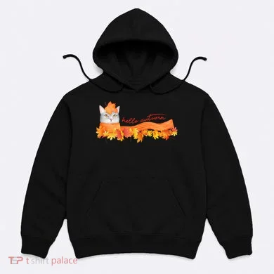 Hello Autumn Cute Cat Hoodie