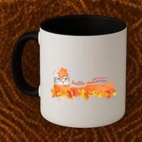 Hello Autumn Cute Cat Coffee Mug thumb 2