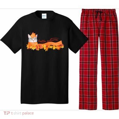 Hello Autumn Cute Cat Pajama Set